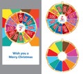 Spin lucky wheel Merry Christmas card Royalty Free Stock Photo