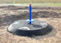 Spin about playground pole Royalty Free Stock Photo