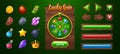 Spin roulette wheel game ui with button vector