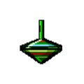 spin spinning top toy game pixel art vector illustration