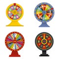 Spin wheel banner concept set vector isolated