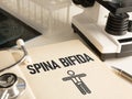 Spina bifida is shown using the text