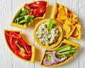 Spinach Artichoke cheese Dip set, free space Royalty Free Stock Photo