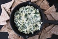 Spinach Artichoke Dip with Pita Royalty Free Stock Photo