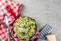 Spinach artichoke pasta with cheese Royalty Free Stock Photo