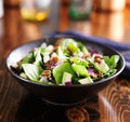 Spinach and avocado chopped salad in bowl