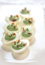 Spinach and bacon deviled eggs Royalty Free Stock Photo