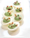Spinach and bacon deviled eggs Royalty Free Stock Photo