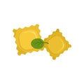 Spinach biscuits icon, flat style