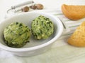 Spinach bread dumplings Royalty Free Stock Photo