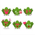 Spinach cartoon character with love cute emoticon