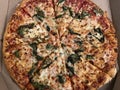 Spinach Cheese Pizza Carryout Royalty Free Stock Photo