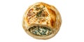 Spinach and cheese stuffed pastry isolated on transparent background Royalty Free Stock Photo