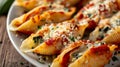Spinach And Cheese Stuffed Shells Royalty Free Stock Photo