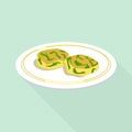 Spinach cookie icon, flat style Royalty Free Stock Photo