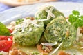 Spinach dumplings Royalty Free Stock Photo