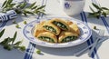 Spinach and Feta Phyllo Triangles Royalty Free Stock Photo