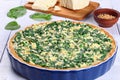 Spinach, Feta, ricotta spring tart in dish