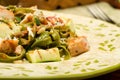 Spinach Fettucini with chicken and Vegetables Royalty Free Stock Photo