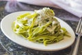 Spinach Fetuccine Alfredo Royalty Free Stock Photo