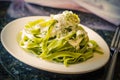 Spinach Fetuccine Alfredo Royalty Free Stock Photo