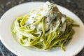 Spinach Fetuccine Alfredo Royalty Free Stock Photo