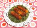 Spinach and fish Royalty Free Stock Photo