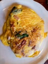 Spinach ham and cheese omlette Royalty Free Stock Photo