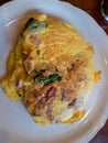 Spinach ham and cheese omlette Royalty Free Stock Photo