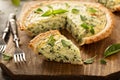 Spinach and herb Florentine quiche Royalty Free Stock Photo