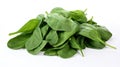 Fresh and Vibrant: Spinach Leaves Isolated on White Background