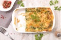 Spinach lasagne with cream Royalty Free Stock Photo