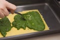 Spinach Lasagne Preparation Royalty Free Stock Photo