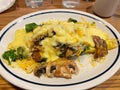 Spinach, Mushroom and Cheese Omelet.