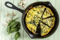 Spinach Mushroom and Egg Frittata Royalty Free Stock Photo