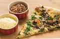 Spinach, Mushroom and Garlic Pizza Royalty Free Stock Photo