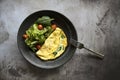Spinach Omelete and Healthy Green Salad Royalty Free Stock Photo