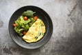 Spinach Omelete and Healthy Green Salad Royalty Free Stock Photo