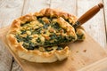 Spinach pie with smoked scamorza Royalty Free Stock Photo