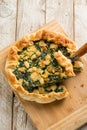 Spinach pie with smoked scamorza Royalty Free Stock Photo