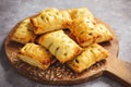 Spinach puff pastries with feta cheese. Royalty Free Stock Photo