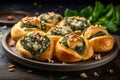 Spinach puffs with addition of Gorgonzola cheese