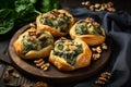 Spinach puffs with addition of Gorgonzola cheese