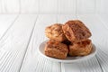 Spinach and ricotta stuffed puff pastry mini pies. isolated on white background Royalty Free Stock Photo