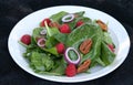 Spinach Salad on White Plate Royalty Free Stock Photo