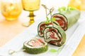 Spinach and Smoked Salmon Roll Royalty Free Stock Photo