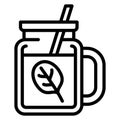 Spinach smoothie icon, outline style