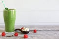 Fermented Spinach Kefir Drink with Berries Royalty Free Stock Photo