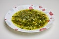 spinach soup in a plate Royalty Free Stock Photo