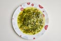 spinach soup in a plate Royalty Free Stock Photo